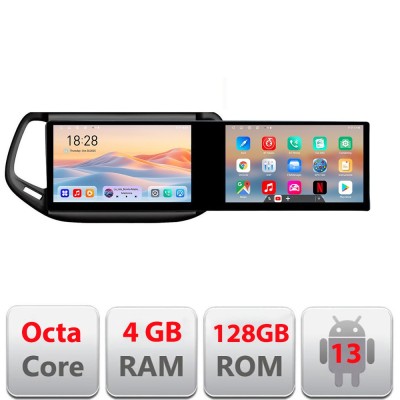 Navigatie JEEP COMPASS 2017 Manual Kit-732 Edotec 2 ecrane 8 core 4+128 21.6 inch Incell android Wifi 5Ghz gps internet CarStore Technology foto