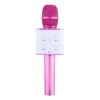 Microfon patrat FOXMAG24 cu boxa incorporata, 3W, iOS, Android, culoarea roz