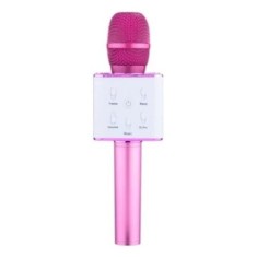 Microfon patrat FOXMAG24 cu boxa incorporata, 3W, iOS, Android, culoarea roz
