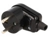 Conector Alimentare PLASTROL AC 230V 16A, 3 Pini, Unghi 90 Grade, IP20, Negru