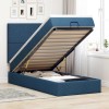 VidaXL Cadru de pat otoman cu saltea țesătură albastră 80x200cm 3313884