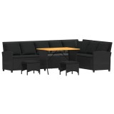 Cumpara ieftin Set canapea de gradina 4 piese cu perne, in forma de L negru