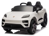 Masinuta electrica pentru copii, Porsche Macan, 140W 12V, roti EVA, scaun tapitat, echipata premium, alba