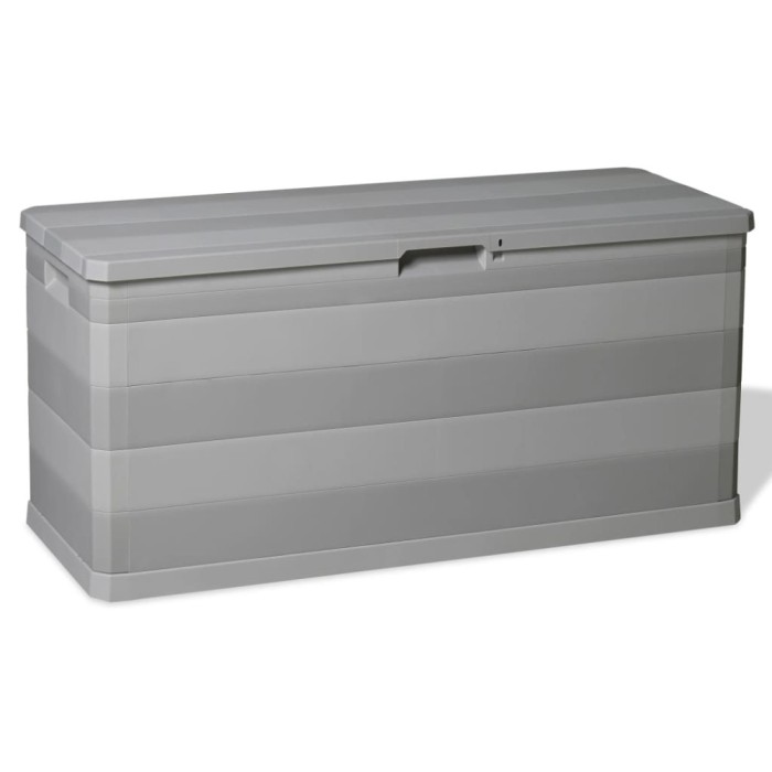 vidaXL Ladă de depozitare pentru grădină, gri, 117 x 45 x 56 cm