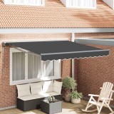 vidaXL Cortina Retractabilă Antracit 350 x 250 cm Poliester și metal 3330221