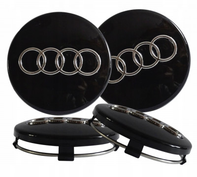 Plăcuțe de emblemă Audi negru 60mm 4B0601170 4buc foto