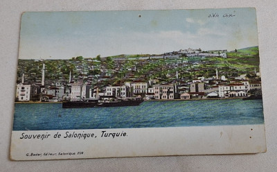 SOUVENIR de SALONIQUE, TURQUIE Carte Postala din anul 1910 - vedere panorama foto