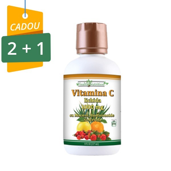 Vitamina C lichida 1000 mg 237ml, Pachet 2+1 Cadou Vitamina C lichida 1000 mg 237ml, Pachet 2+1 Cadou