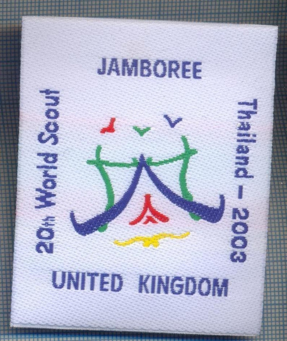 AX 1261 EMBLEMA CERCETASI- JAMBOREE 20TH WORLD SCOUT -UK -PENTRU COLECTIONARI