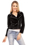 Cumpara ieftin A467-1 Jacheta scurta din imitatie piele intoarsa, M, S/M