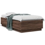 Gossi cadru de pat, stejar maro, 75x190 cm, lemn prelucrat