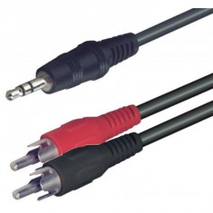 Cablu audio stereo, mufa jack 3.5 mm, 2 mufe RCA foto