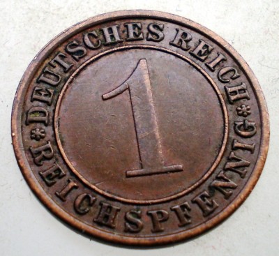 B.208 GERMANIA WEIMAR 1 REICHSPFENNIG 1934 A foto