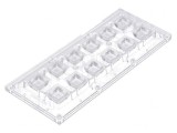 Lentilă LED dreptunghiulară transparentă 85-103&deg; 11,4mm