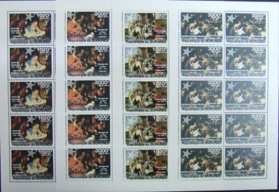 REP.BURUNDI - PICTURI- CRACIUN 2011-4 M/SH.( 10 Serii complecte ).-MNH** - RBU 05 foto