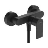 Cumpara ieftin Baterie Dus Hansgrohe Rebris E Negru Mat, Monocomanda, Montaj Perete, Metal, Inaltime 119mm