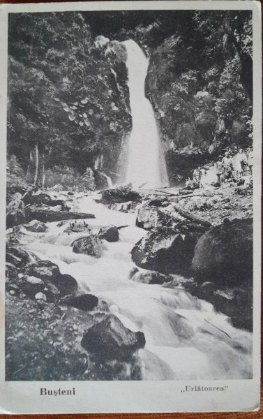 Carte postala, Busteni, cascada Urlatoarea, 1932