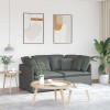 Canapea modulara Gossi, stofa gri inchis, perne incluse, 200x100x64 cm, confortabila, design modern