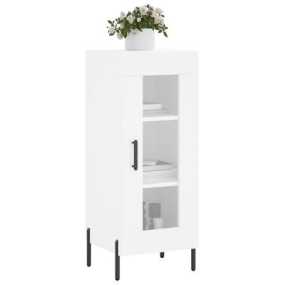 Dulap tip Servanta cu 3 Polite si Usa cu Sticla, Culoare Alb, Dimensiuni 34x34x90 cm foto