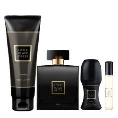 Set cadou pentru femei: Apa de parfum Little Black Dress 50 ml, Lotiune de corp Little Black Dress, Roll-on anti-perspirant 50 ml, Mini parfum 10 ml ,