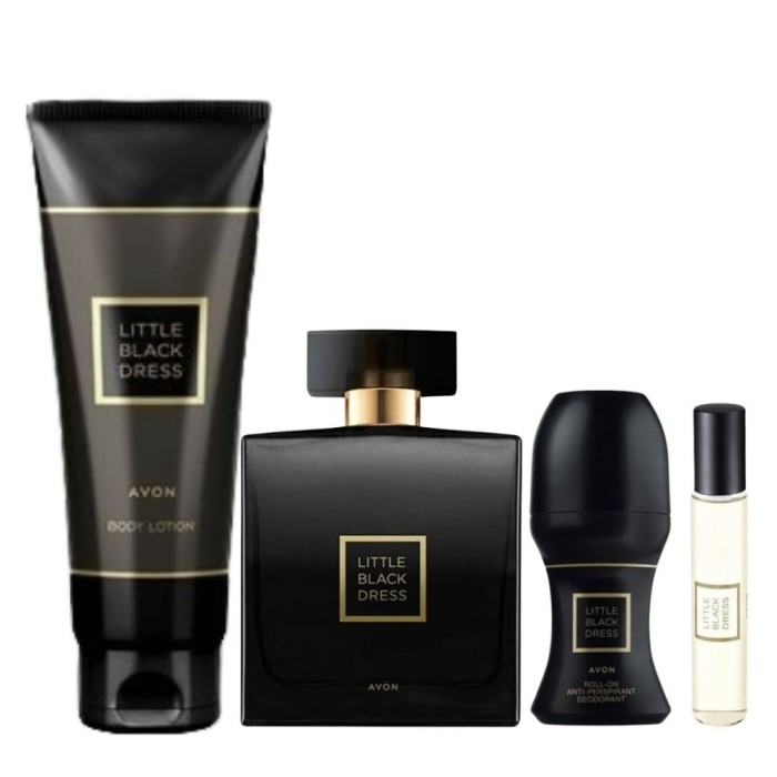 Set cadou pentru femei: Apa de parfum Little Black Dress 50 ml, Lotiune de corp Little Black Dress, Roll-on anti-perspirant 50 ml, Mini parfum 10 ml ,