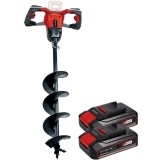 Einhell GE-EA 18/150 Li BL PXC + Twinpack CB - Foreza de pamant 150 mm + Set 2 acumulatori Li-Ion 18 V 2.5 Ah