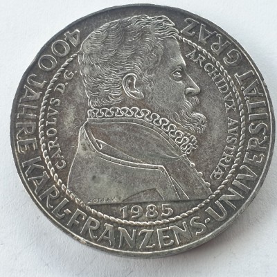 Austria 500 schilling 1985 argint Universitatea Graț foto