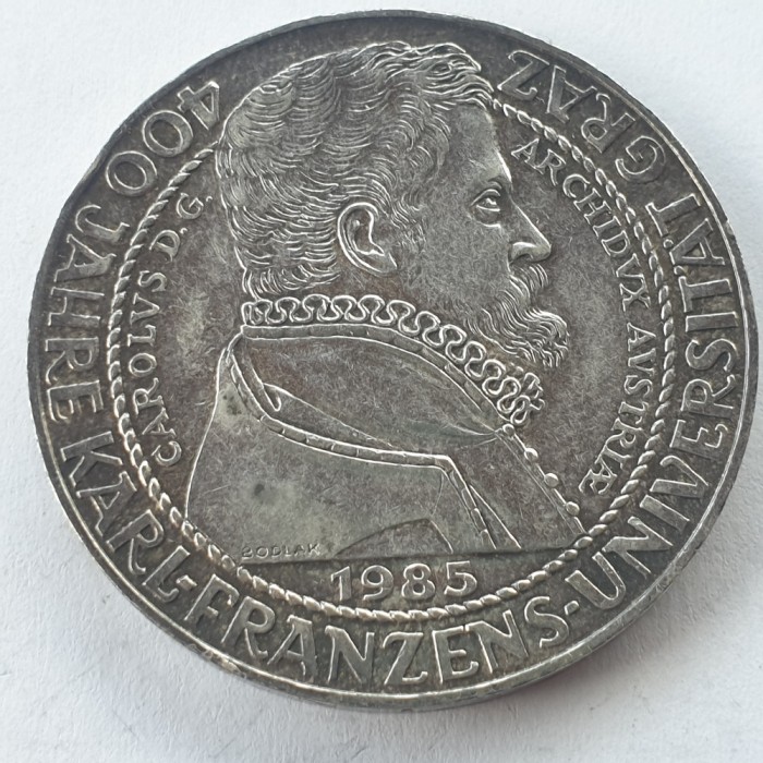 Austria 500 schilling 1985 argint Universitatea Graț