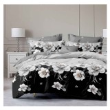 Lenjerie pat dublu,bumbac finet,6 piese,cearceaf normal 220x240cm, cearceaf pilota 200x220cm, 2 fete de perna 50x70, 2 fete de perna 70x70-A1183