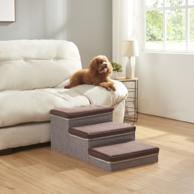 Scara caini Vojens 75x40x30cm maro inchis/gri [en.casa] HausGarden Leisure foto