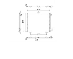 Condensator climatizare AC OEM/OES (Behr/Mahle), Citroen C2, 2005-; C3, 2002-2016; DS3, 2010-2015; Peugeot 1007, 2005-; 2008, 2013-; 207, 2006-2012;