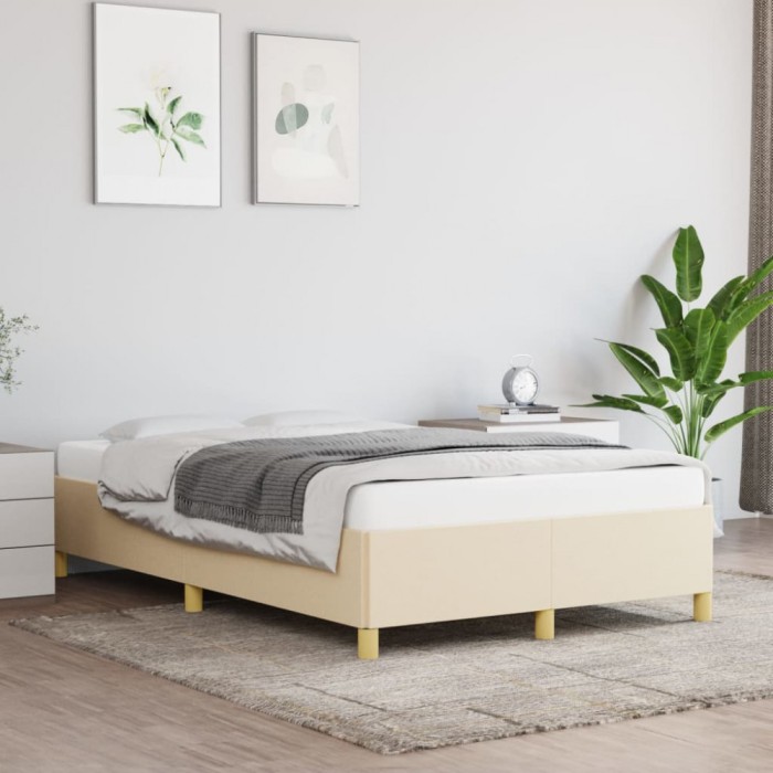 vidaXL Cadru de pat fără saltea, crem, 120x200 cm, textil 347154