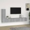 Gossi set dulap tv, 3 piese, gri sonoma, lemn prelucrat