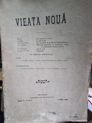 Revista Vieata Noua Nr. 4 aprilie 1909 foto