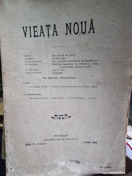 Revista Vieata Noua Nr. 4 aprilie 1909