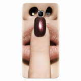Husa silicon pentru Samsung Grand Prime, Finger Purple Nailpolish Girl Lips