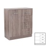 Comoda Miami Stejar York, 80x92 cm, 1 Usa, 4 Sertare, Depozitare Living, Dormitor, Hol. PAL