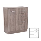 Cumpara ieftin Comodă Miami cu 1 ușă și 4 sertare 80x92 cm stejar York-stejar York