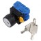 Comutator rotativ cu cheie 22mm: 2 pozitii stabile, 2 normale deschise x 2 neagra
