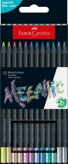 Creioane colorate, 12 culori metalizate, Black edition, Faber-castell foto