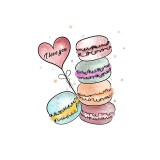 Cumpara ieftin Sticker decorativ Macaron, Multicolor, 67 cm, 3252ST, Oem