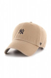 47brand șapcă de baseball din bumbac MLB New York Yankees culoarea bej, cu imprimeu, 47 Brand