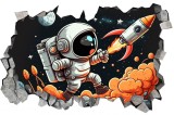 Cumpara ieftin Sticker decorativ Astronaut, Negru, 90 cm, 8089ST-3, Oem