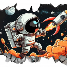 Sticker decorativ Astronaut, Negru, 90 cm, 8089ST-3
