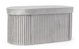 Cumpara ieftin Banca catifea gri Jocelyn 76x38x38 cm