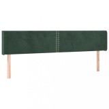 Cumpara ieftin Tablie de pat cu aripioare verde inchis 183x16x78/88 cm catifea