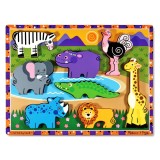 Puzzle lemn in relief Safari Melissa and Doug