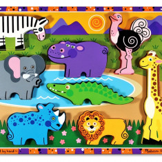 Puzzle lemn in relief Safari Melissa and Doug