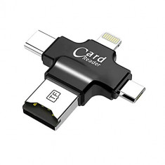 Cititor De Card Cu Adaptor 4 In 1, Qeno&reg;️ Compatibil Cu Apple/Samsung/Huawei