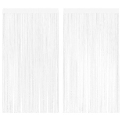vidaXL Draperii franjuri, 2 buc., 100 x 250 cm, alb 132398 foto